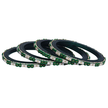 Designer Rajasthani Lac Bangles with Rhinestone & Bead Work by Taj Bridal Store