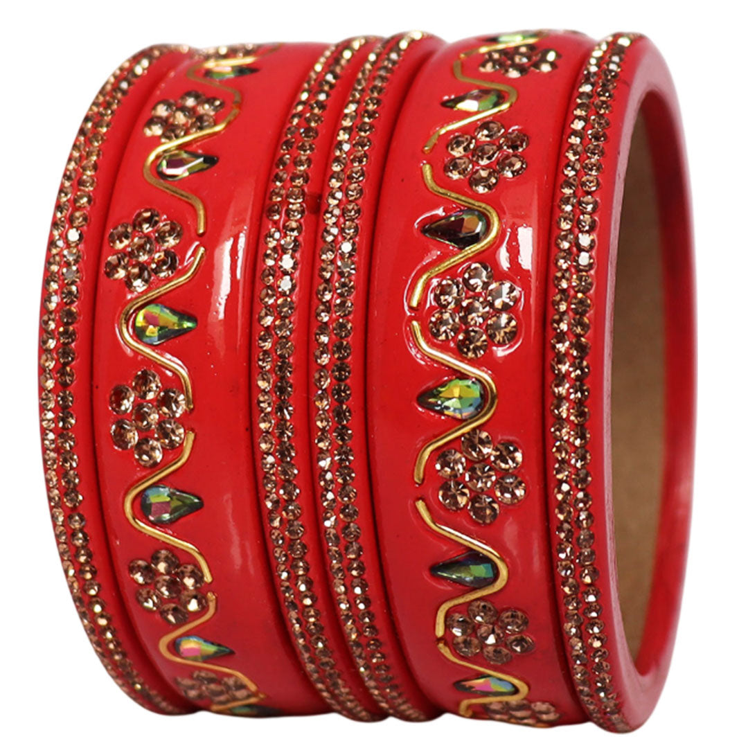 Handmade Traditional Short Lac Bangles Set With Latest Kundan Design