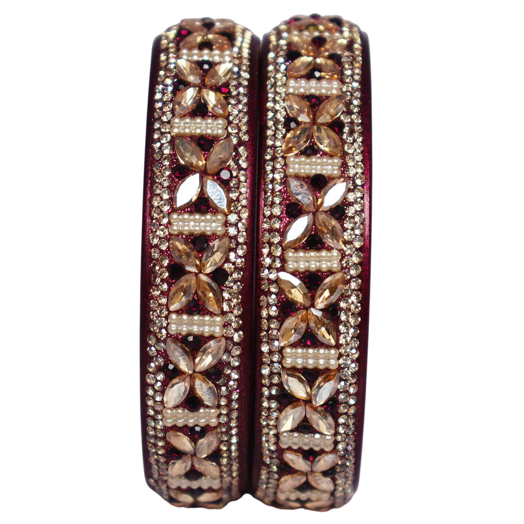 Intricate Kundan Stone Work on Handmade Jaipuri Lac Kada