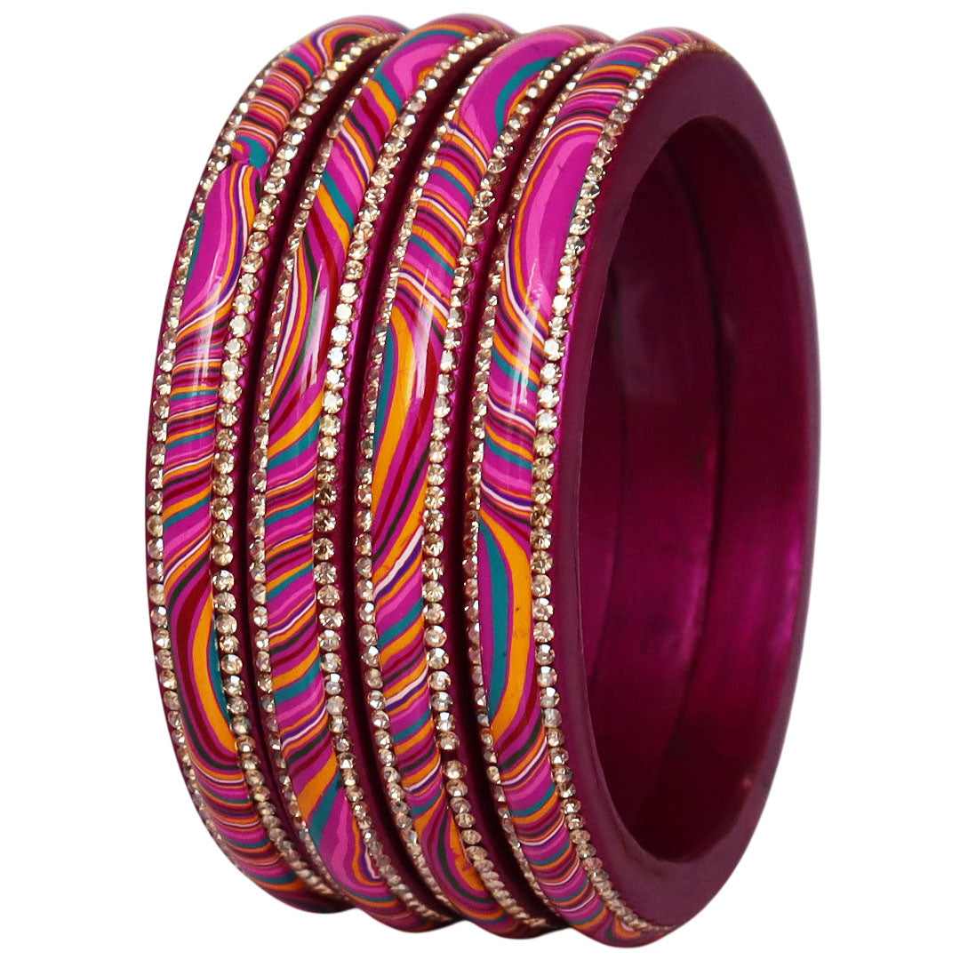 Designer Jaipuri Lac Kada with Multicolor Lahariya Artwork