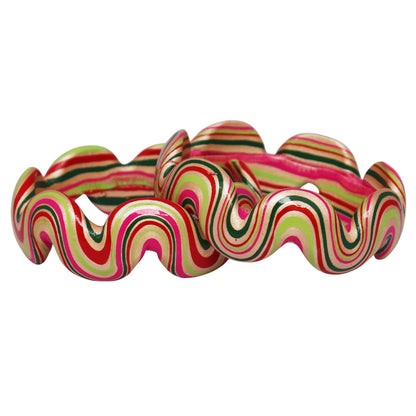 Trendy Wave Pattern Lac Kada for Wedding & Festive Wear