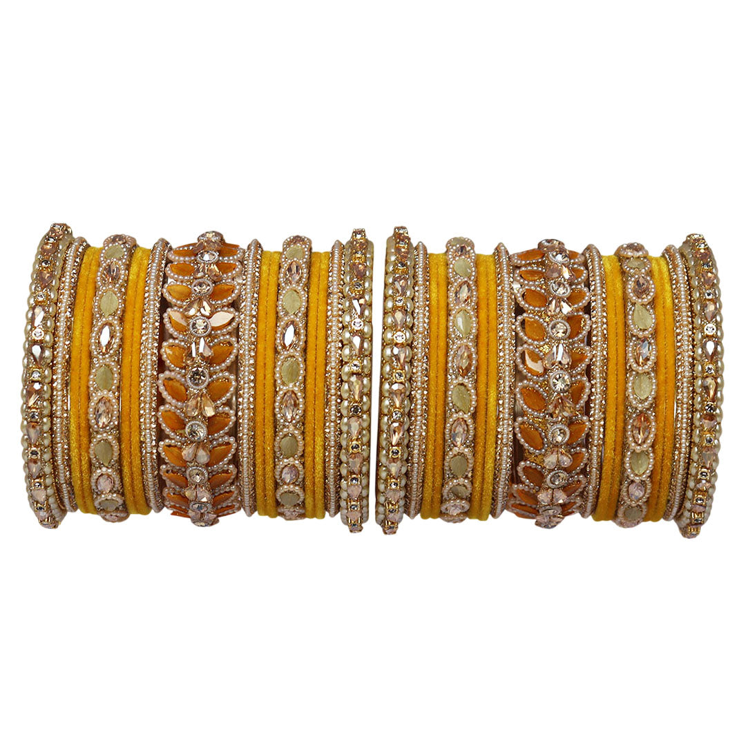 Indian Bridal Wedding Bangles Set – Kundan & Beads Work