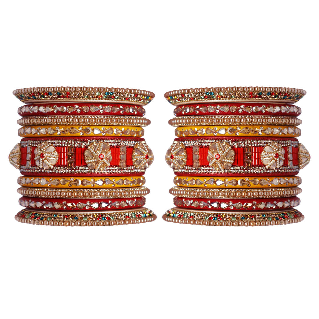 Rajasthani Lac Bangles Wedding Wear Kundan Designer Set
