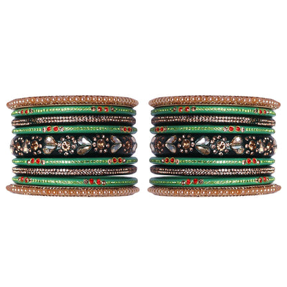 Handmade Lac Bangles For Women With Latest Rhinestones Design