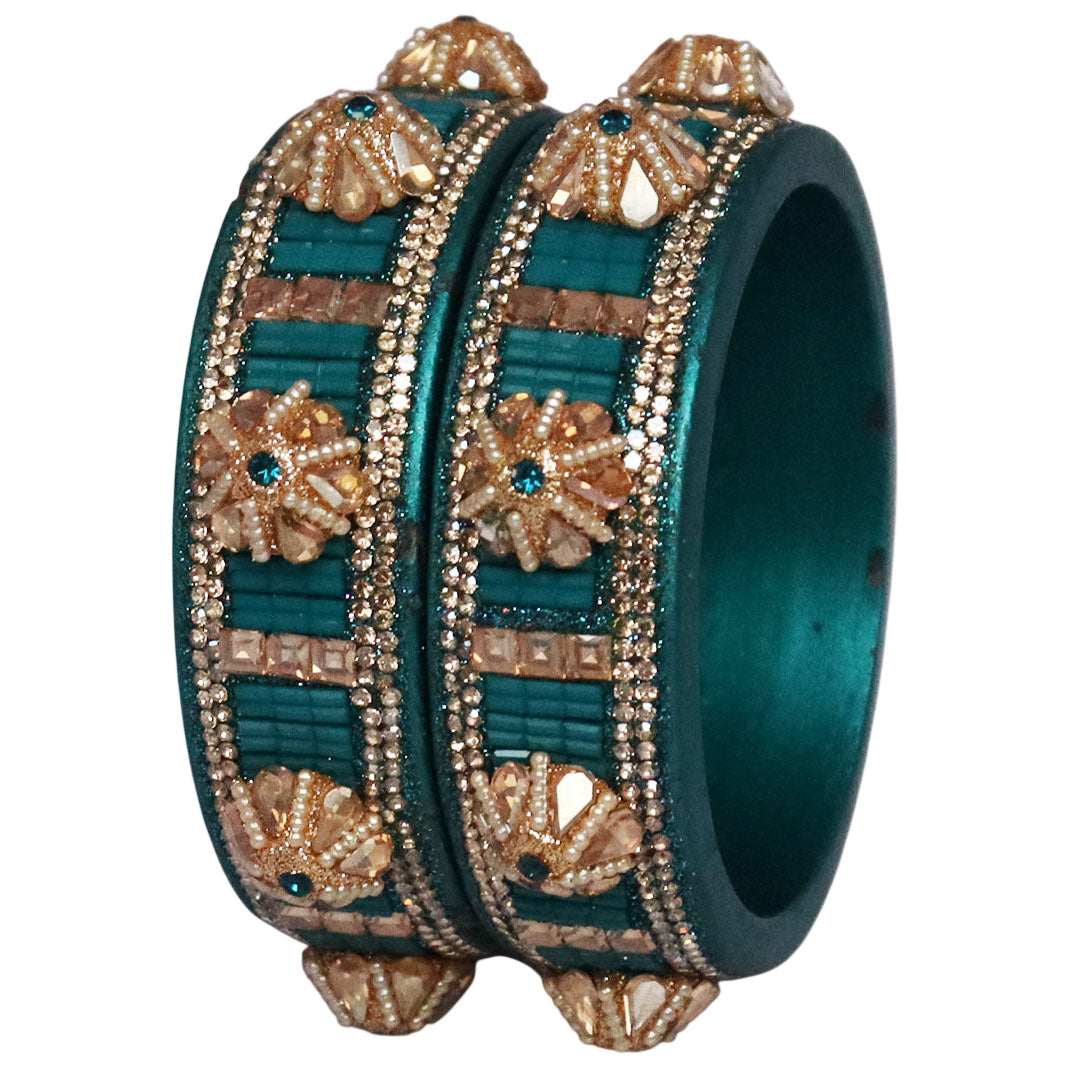 Jaipuri Lac Bangles Kundan Pearl Rhinestone Designer Kada