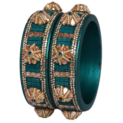 Jaipuri Lac Bangles Kundan Pearl Rhinestone Designer Kada