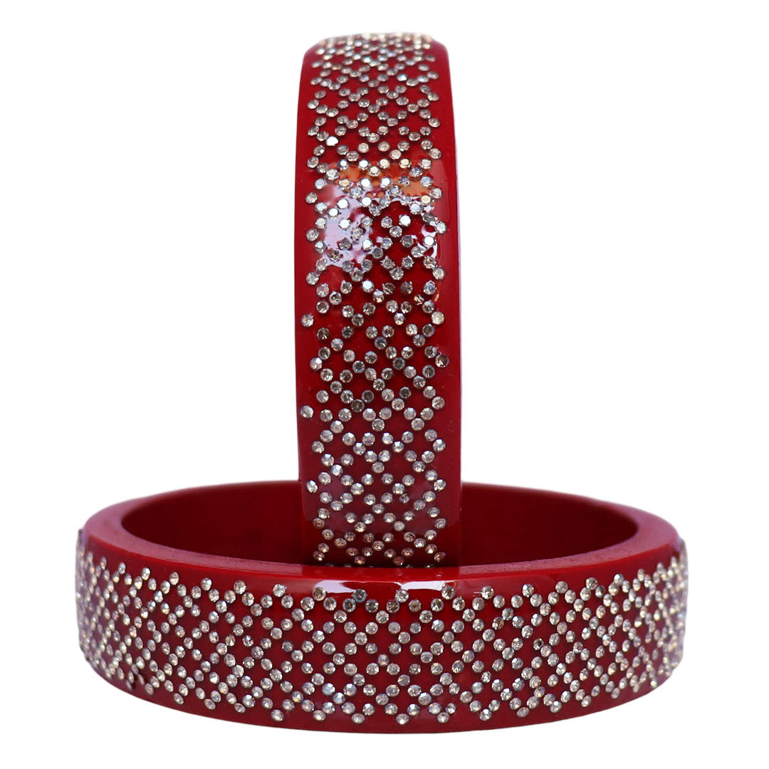 Jaipuri Lac Kada Bangles Set in Latest Rhinestones Design