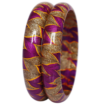 Traditional Rajasthani lac bangles for women with golden work