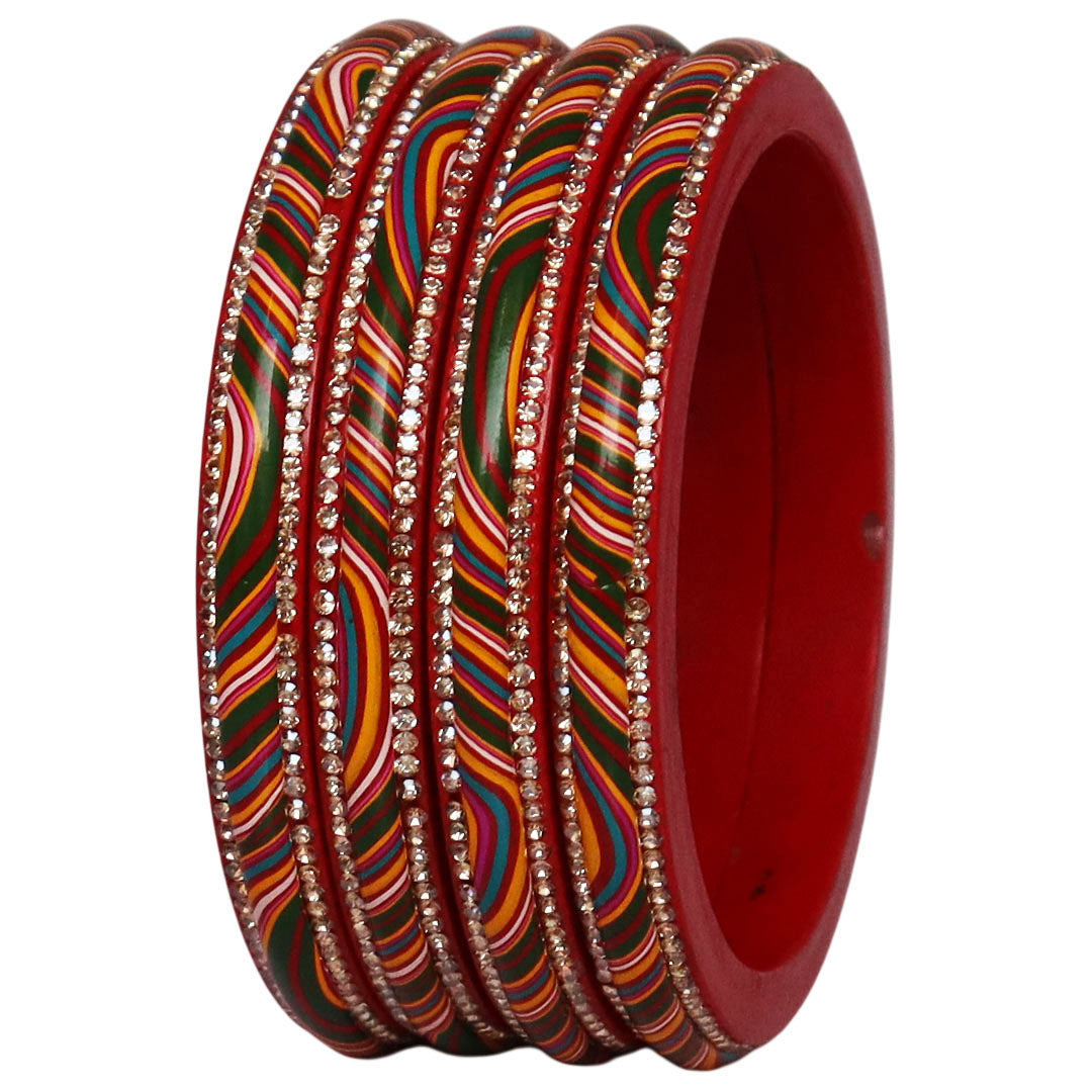 Designer Jaipuri Lac Kada with Multicolor Lahariya Artwork