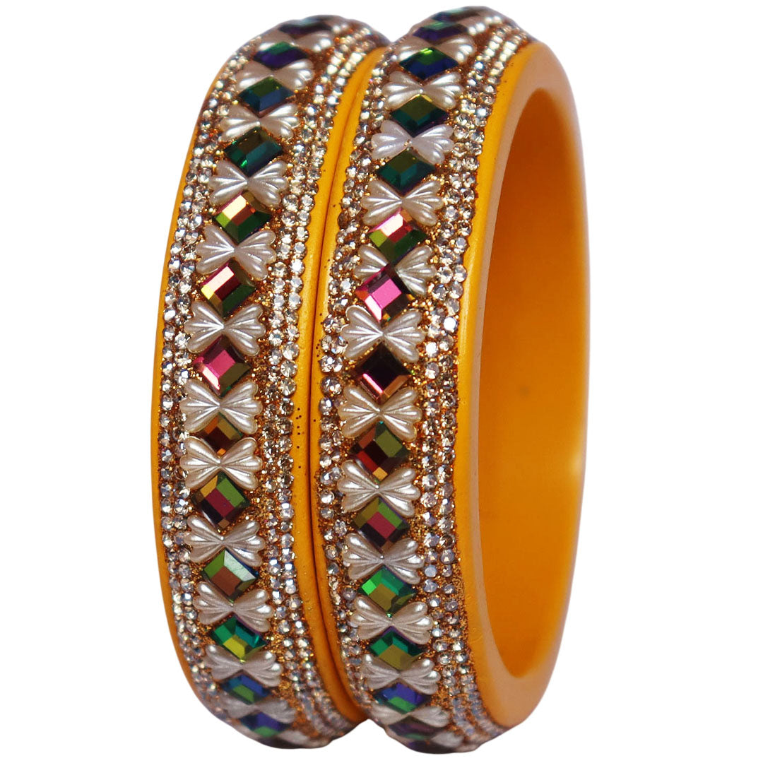 Glossy Pure Lac Kada Bangles for Women in Firozi Colour by TAJ BRIDAL STORE