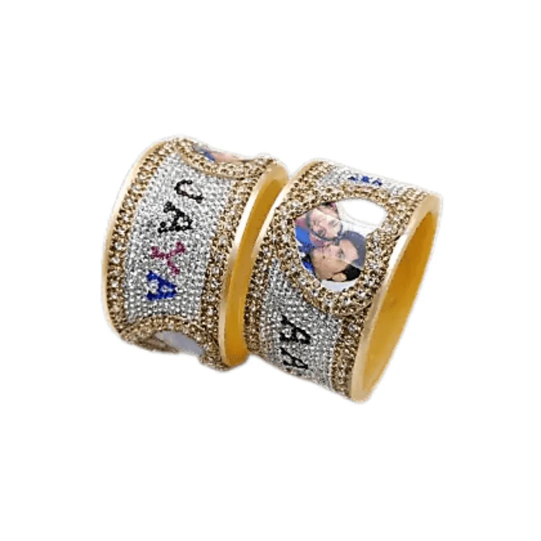 Best bangle with Name and Photo in Heart frame (Pack of 2) – Taj Bridal ...