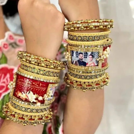 Name and Photo Wedding Bangles in Beautiful Design