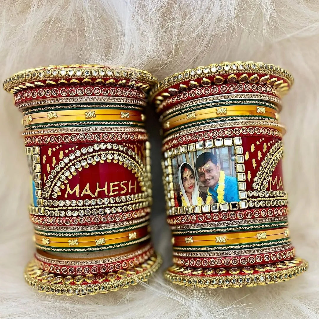 Best Dulhan Name and Photo Bangles Set
