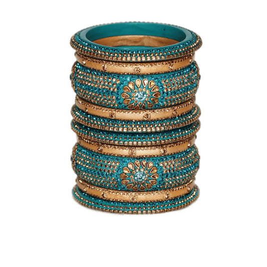 Lac Bangles Set with Beautiful Artwork Design (Pack of 10) Taj Bridal Store