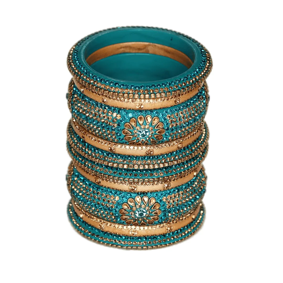 Lac Bangles Set with Beautiful Artwork Design (Pack of 10)