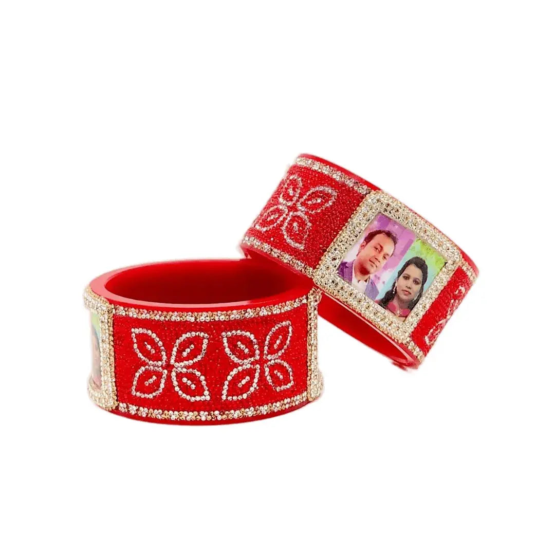 Beautiful Customized Photo Bangles Pair (Pack of 2)