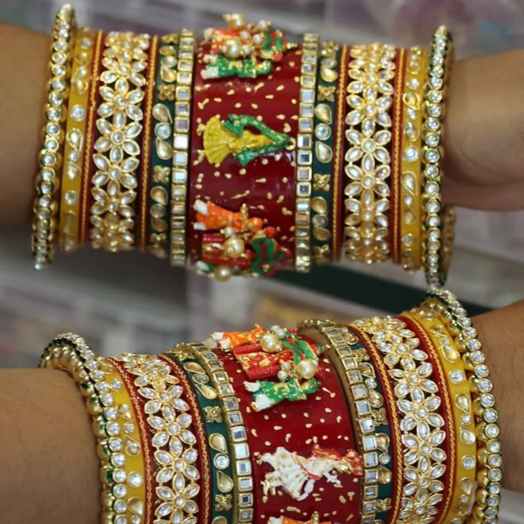 Rajwadi Wedding Bangles with Beautiful Doli Design Taj Bridal Store