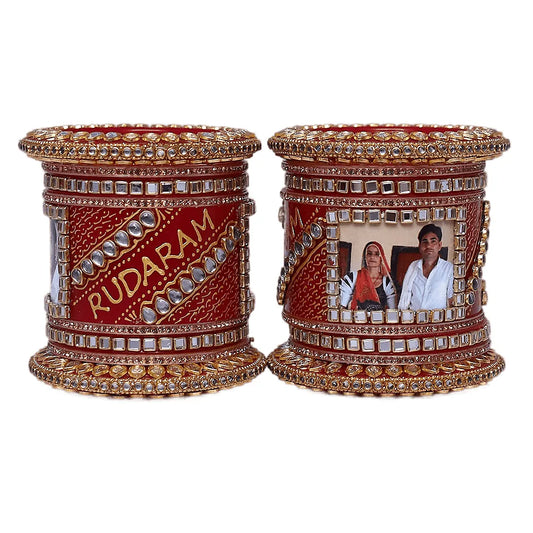 Name and Photo Bangle Set in Beautiful Design Taj Bridal Store