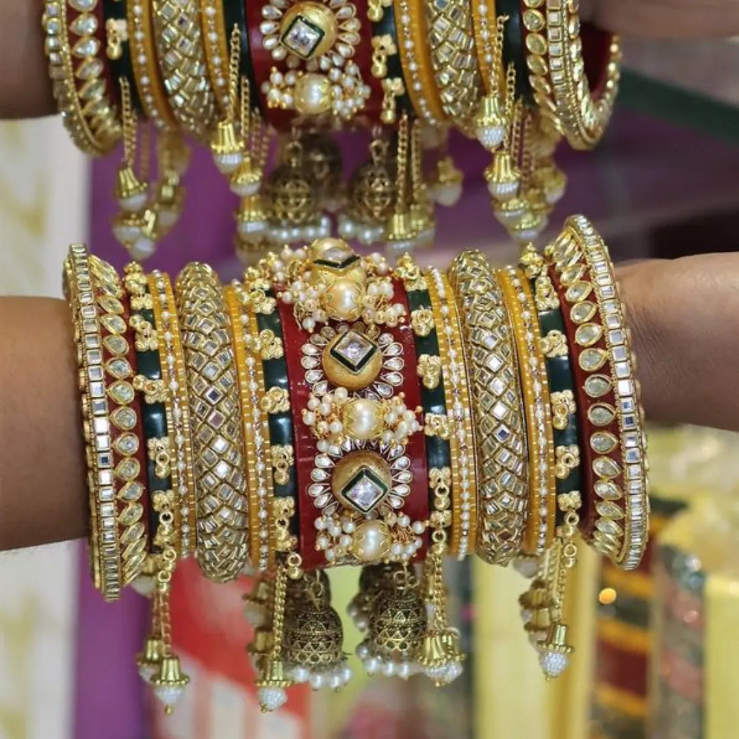 Royal Rajwadi Bridal Bangle Set Best Quality Taj Bridal Store