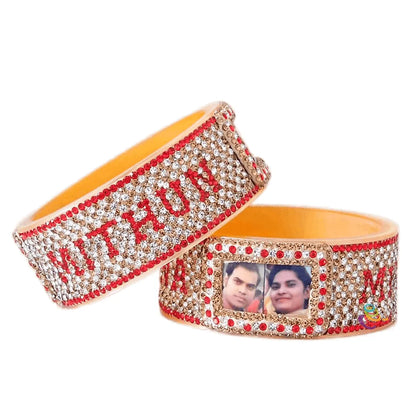 Fancy Name and Photo Kada in Beautiful Design (Pack of 2) Taj Bridal Store