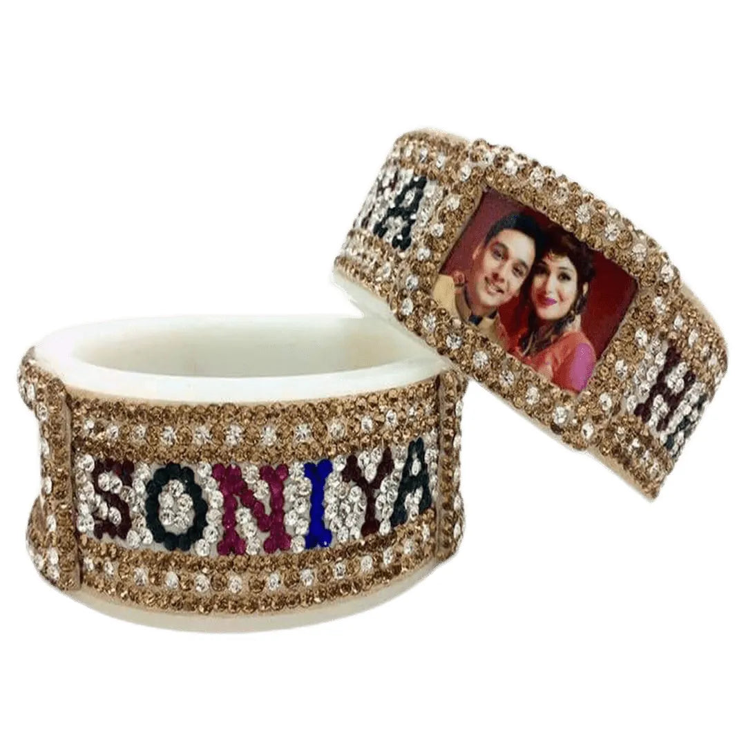 Best Design Name and Photo Kada for Bride (Pack of 2)