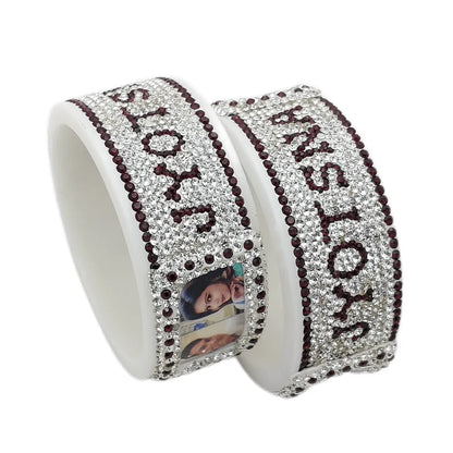 Beautiful Name and Photo Bangle Pair (Pack of 2)