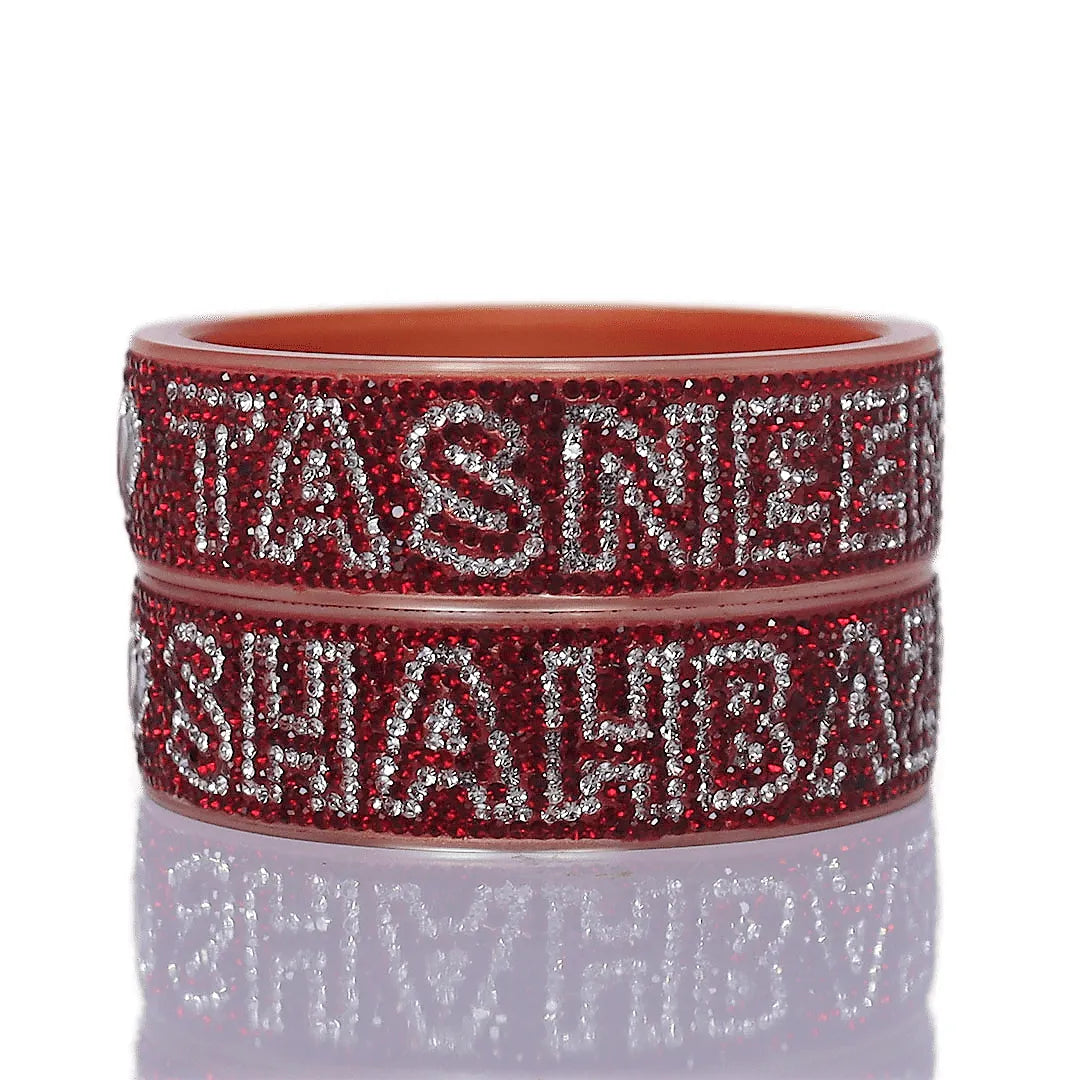 Best Customized Name Bangle Pair Pack of 2 Taj Bridal Store