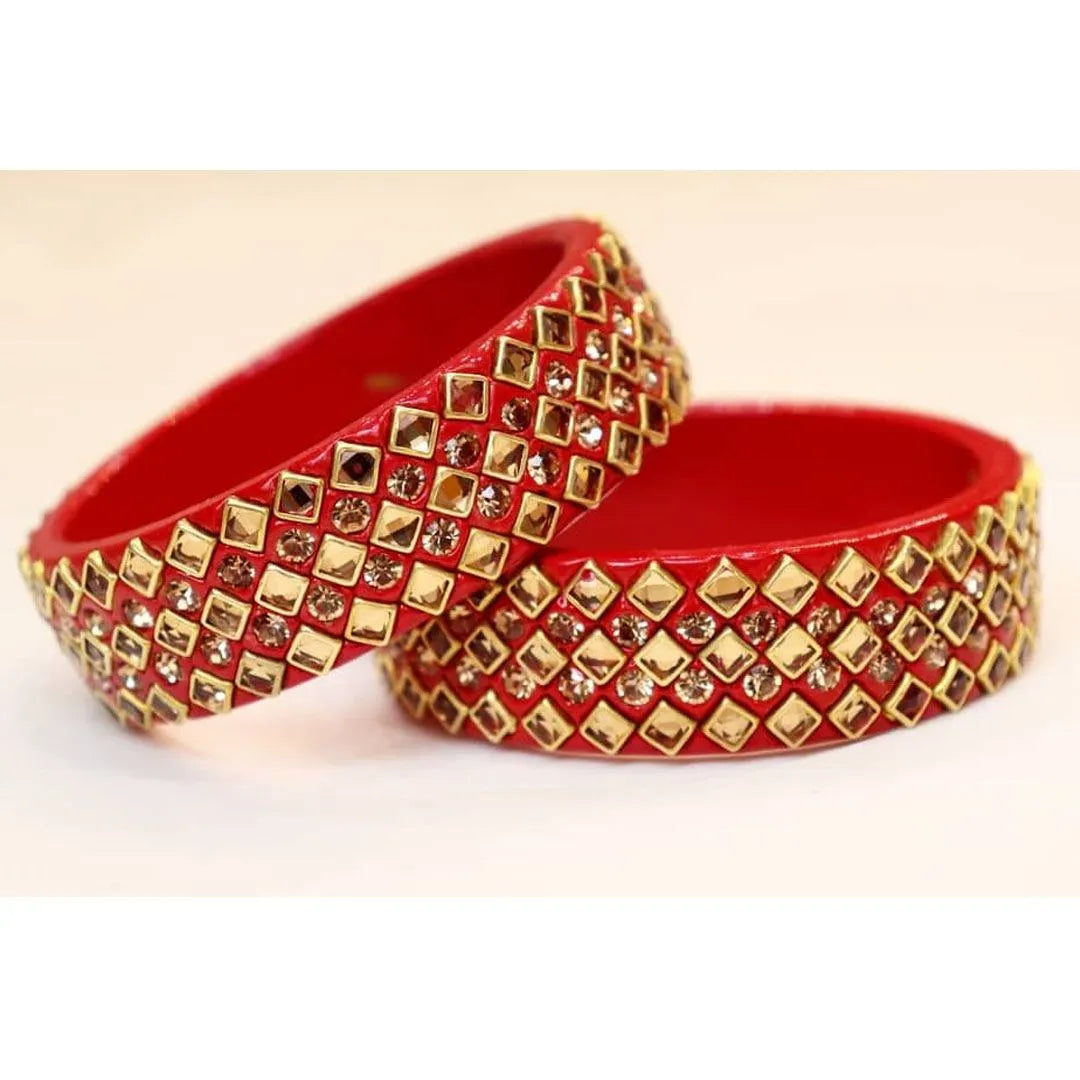 Lac Kada with Best Kundan Design (Pack of 2)