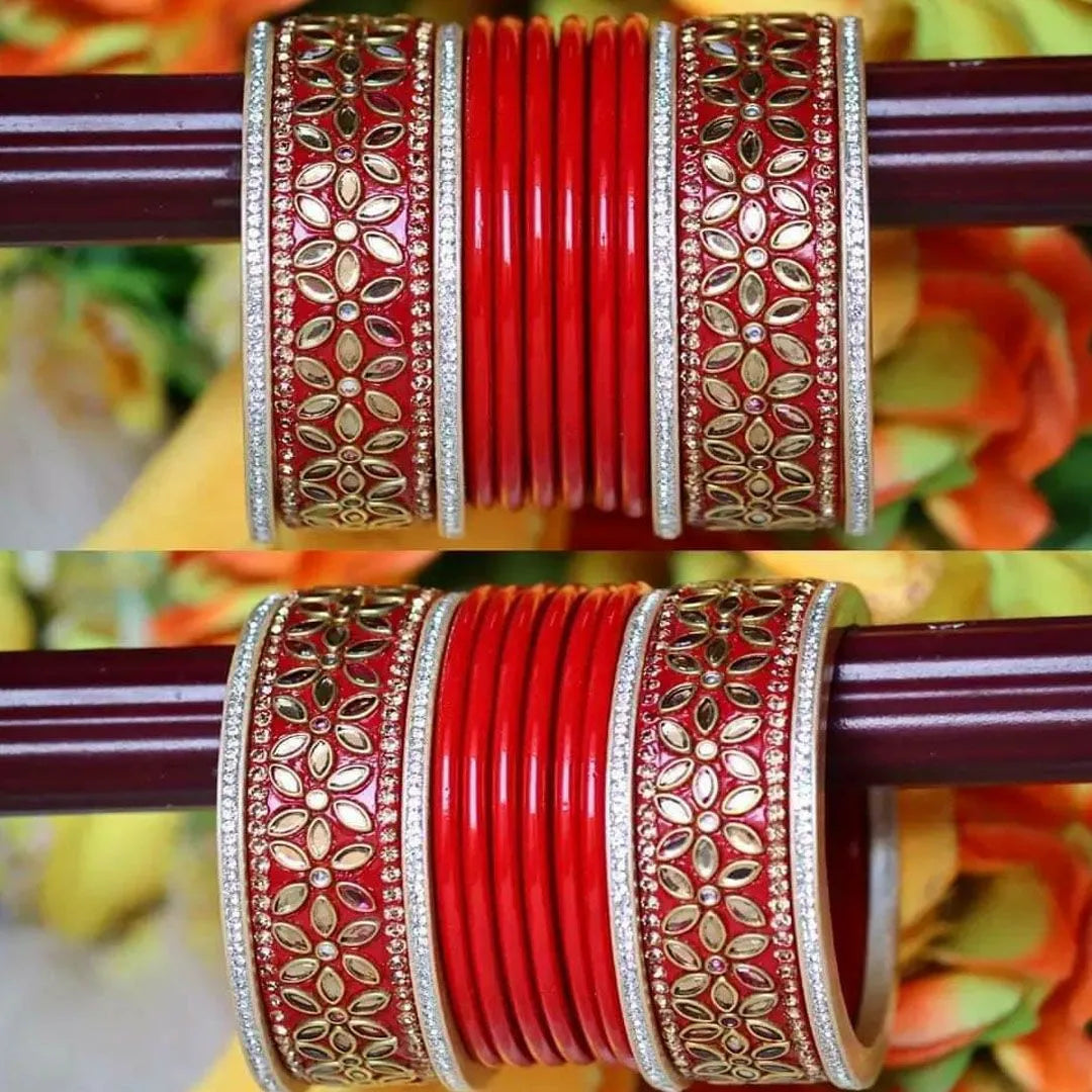 Best Lac Kundan Punjabi Chuda For Wedding (Pack Of 24)