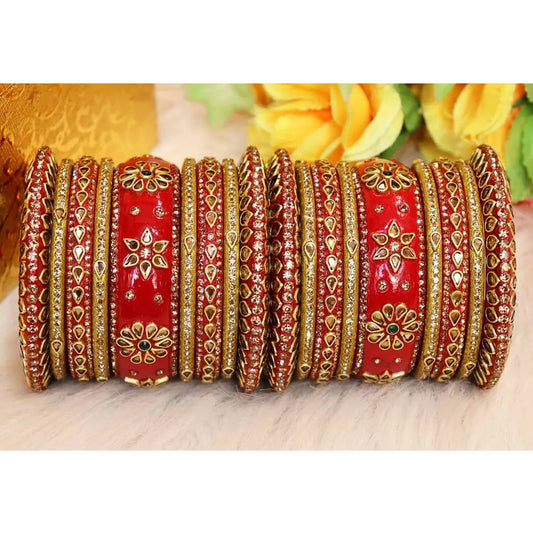 Lac Bangles with Beautiful Kundan Work Taj Bridal Store