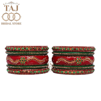 Traditional Lac Bangles in Beautiful Design (Pack of 10)
