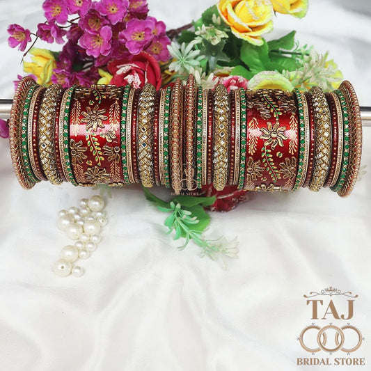 Rajwadi Wedding Lac Bangles in Beautiful Design Taj Bridal Store