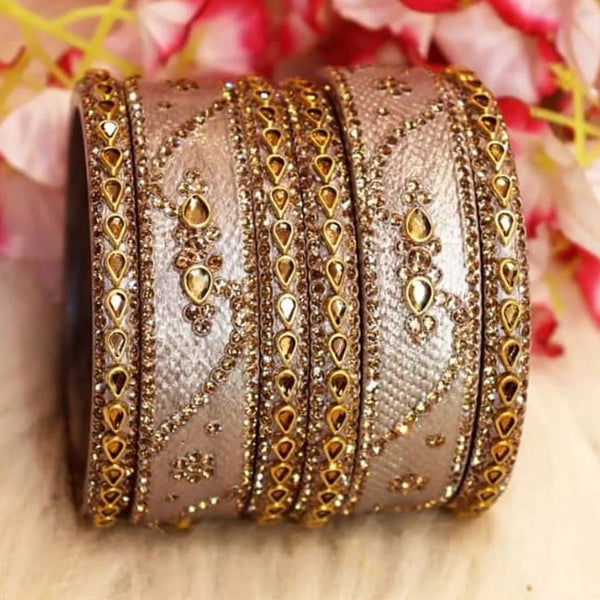 Latest Pure Lac Kundan Chura For Women ( Pack Of 6)