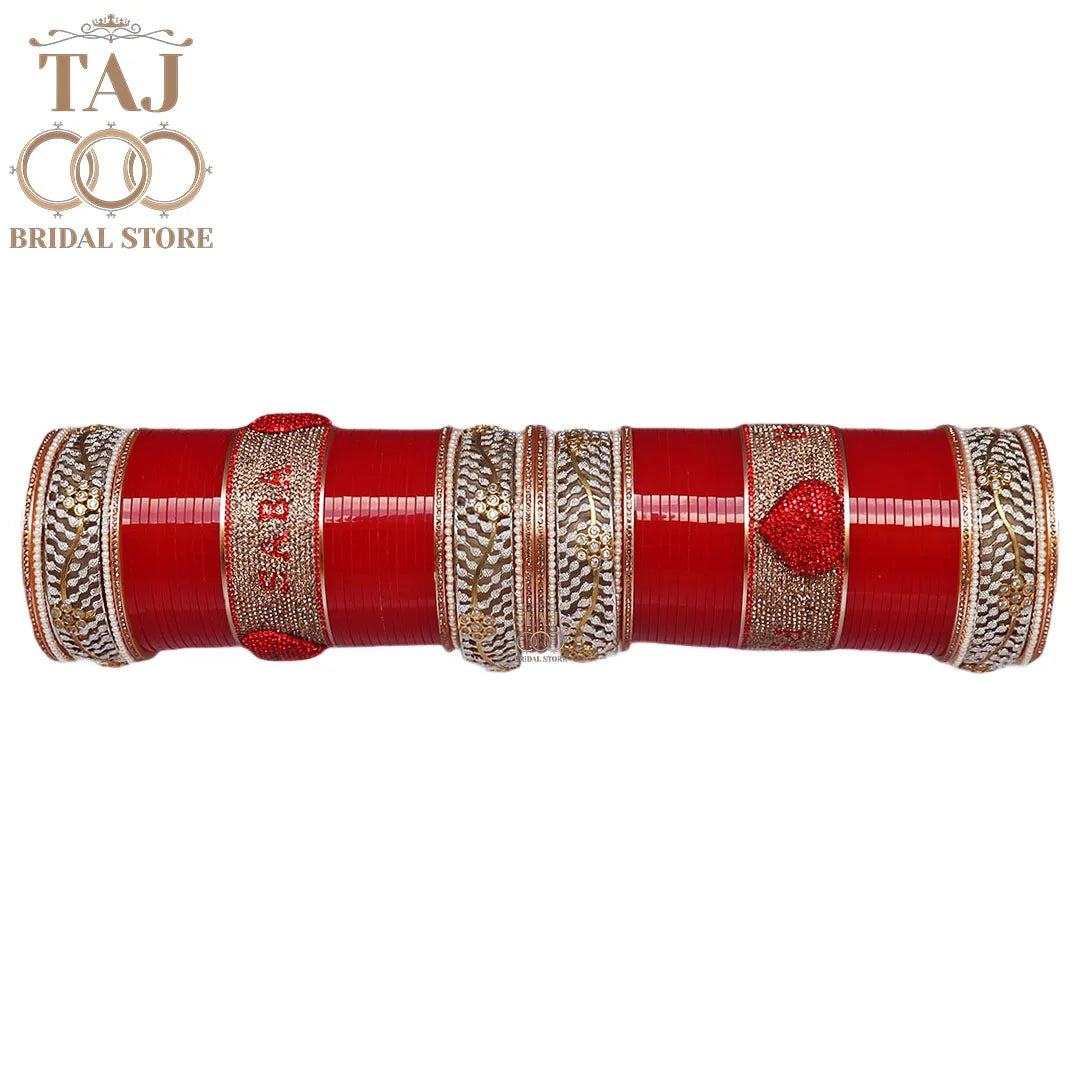 Couple Name Bangle Set in Beautiful Punjabi Style