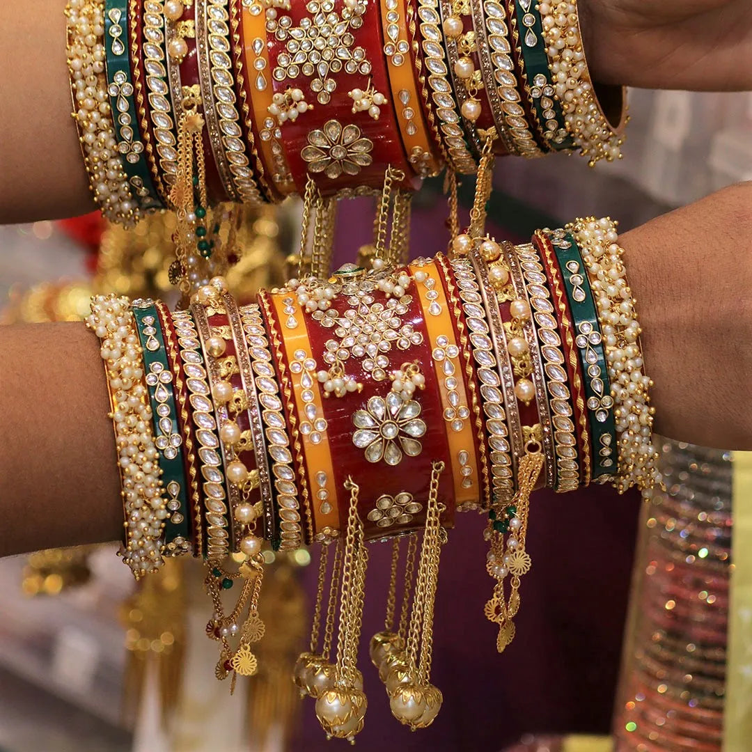 Latkan bangles. | Gold bangles design, Jewellery storage, Gold set