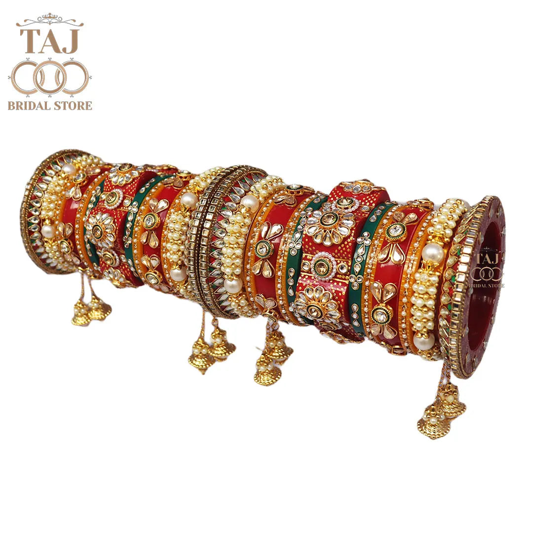 Rajwadi Weddign Bangles in Beautiful Heavy Design Taj Bridal Store