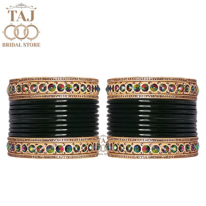 New Design Lac Bangles with Best Stone Work (Pack of 28)