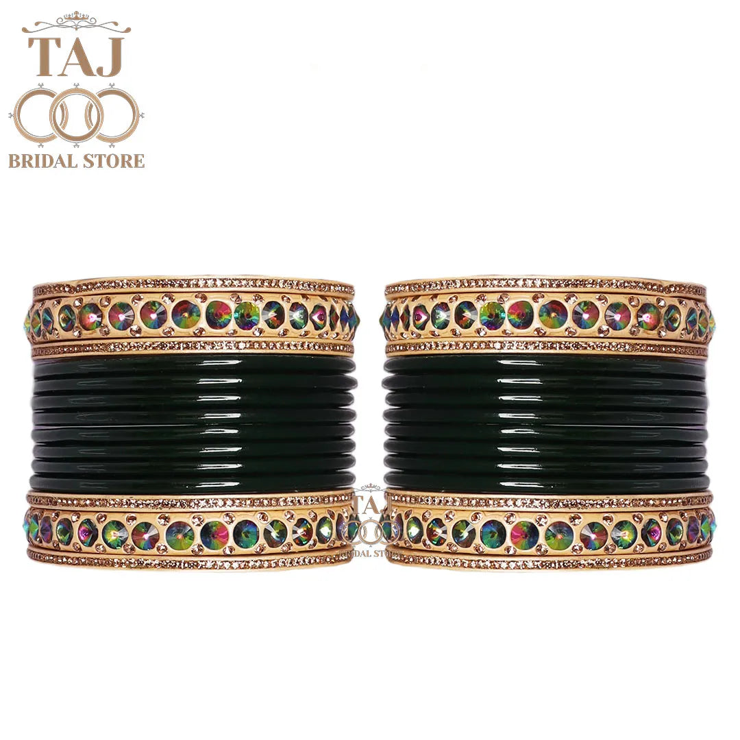 New Design Lac Bangles with Best Stone Work (Pack of 28) Taj Bridal Store