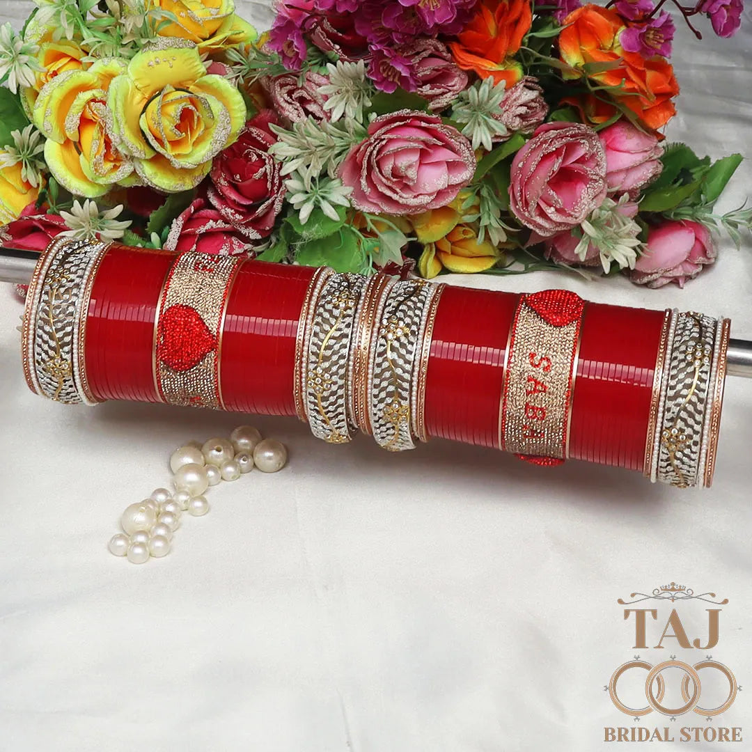 Couple Name Bangle Set in Beautiful Punjabi Style