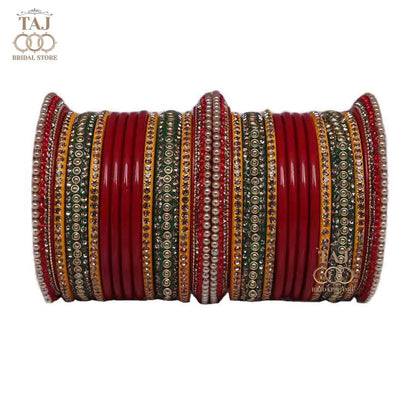 Rajasthani Beautiful Lakh Bangle Set (Pack Of 24) Taj Bridal Store