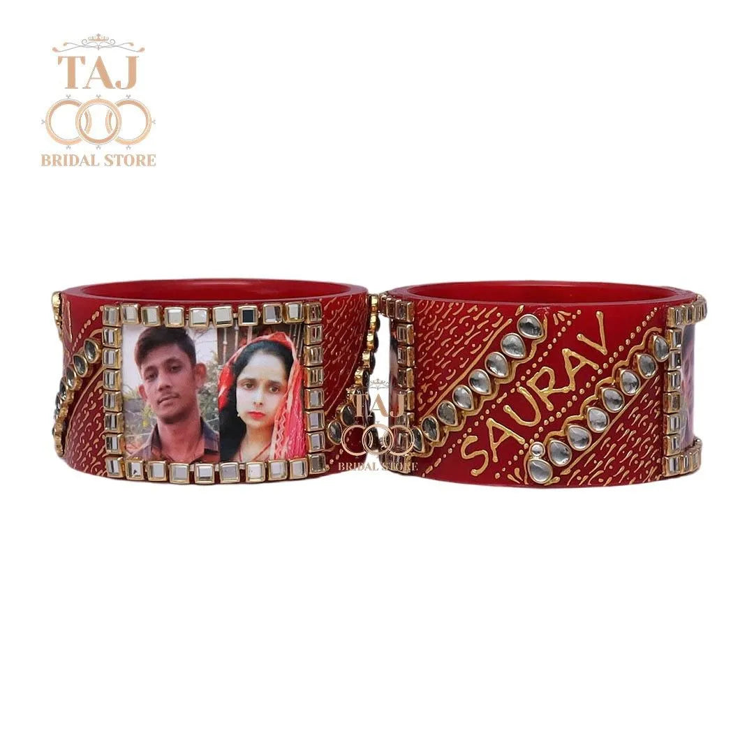 Seep Bangles with Beautiful Name and Photo (Pack of 2)